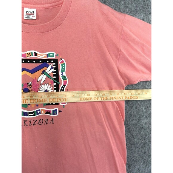 VTG Southwest Dragonfly Aztec Bee Floral Shirt Size XL Pink Anvil Single Stitch - Picture 6 of 7